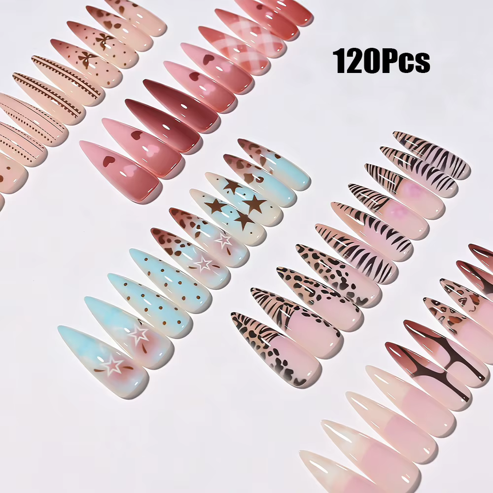 120 faux ongles en gel souple