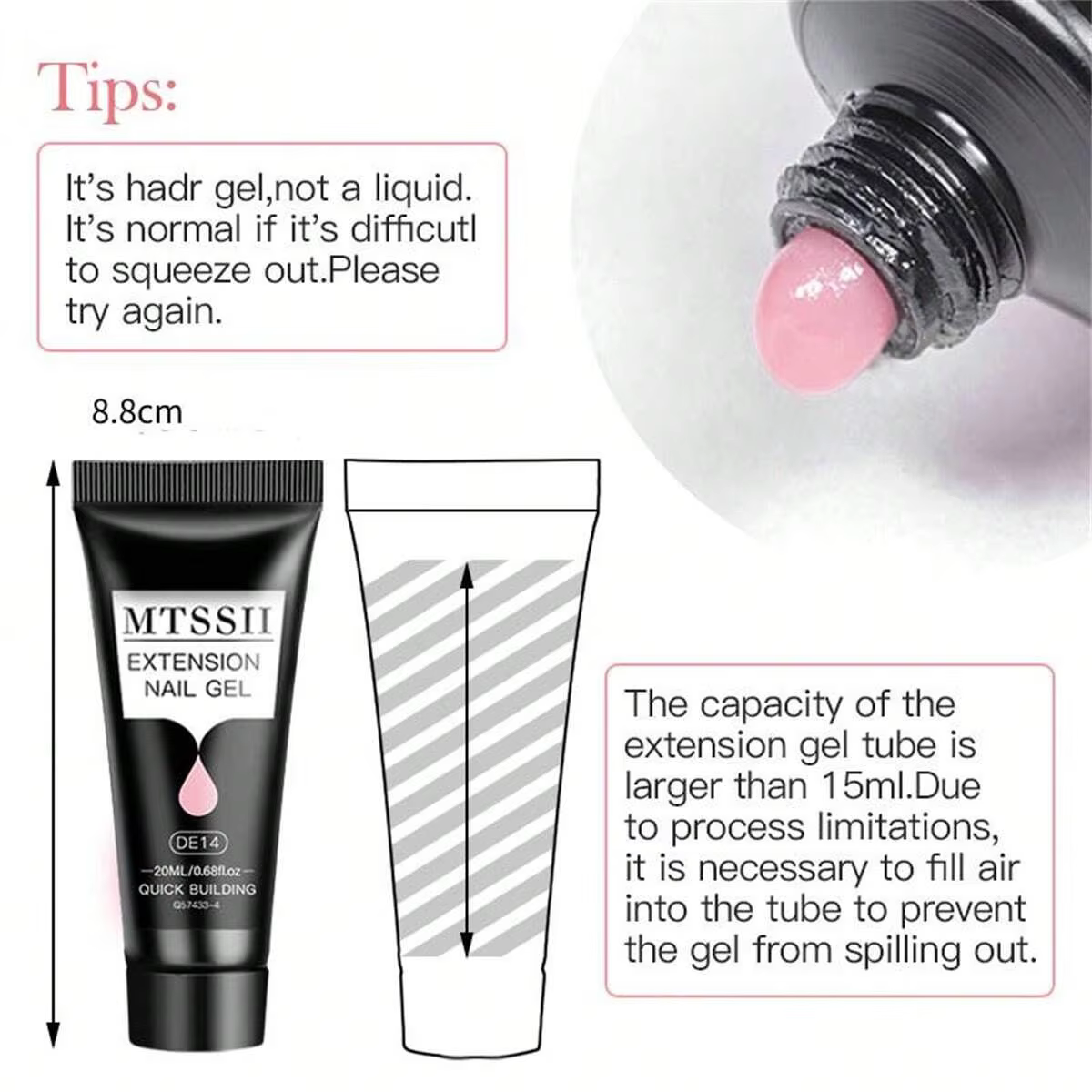 8 pièces/ensemble 20ml ensemble de Gel d'extension rapide clair rose ongles UV Gel pointe forme acrylique tranche