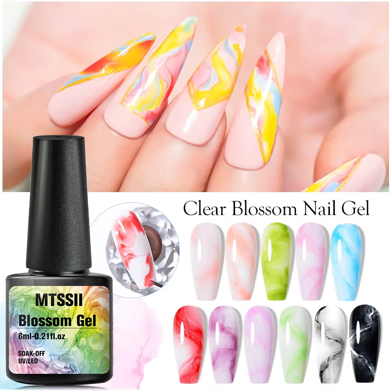 Vernis fonctionnel à effet d'épandage de fleurs de Gel fleuri pour ongles