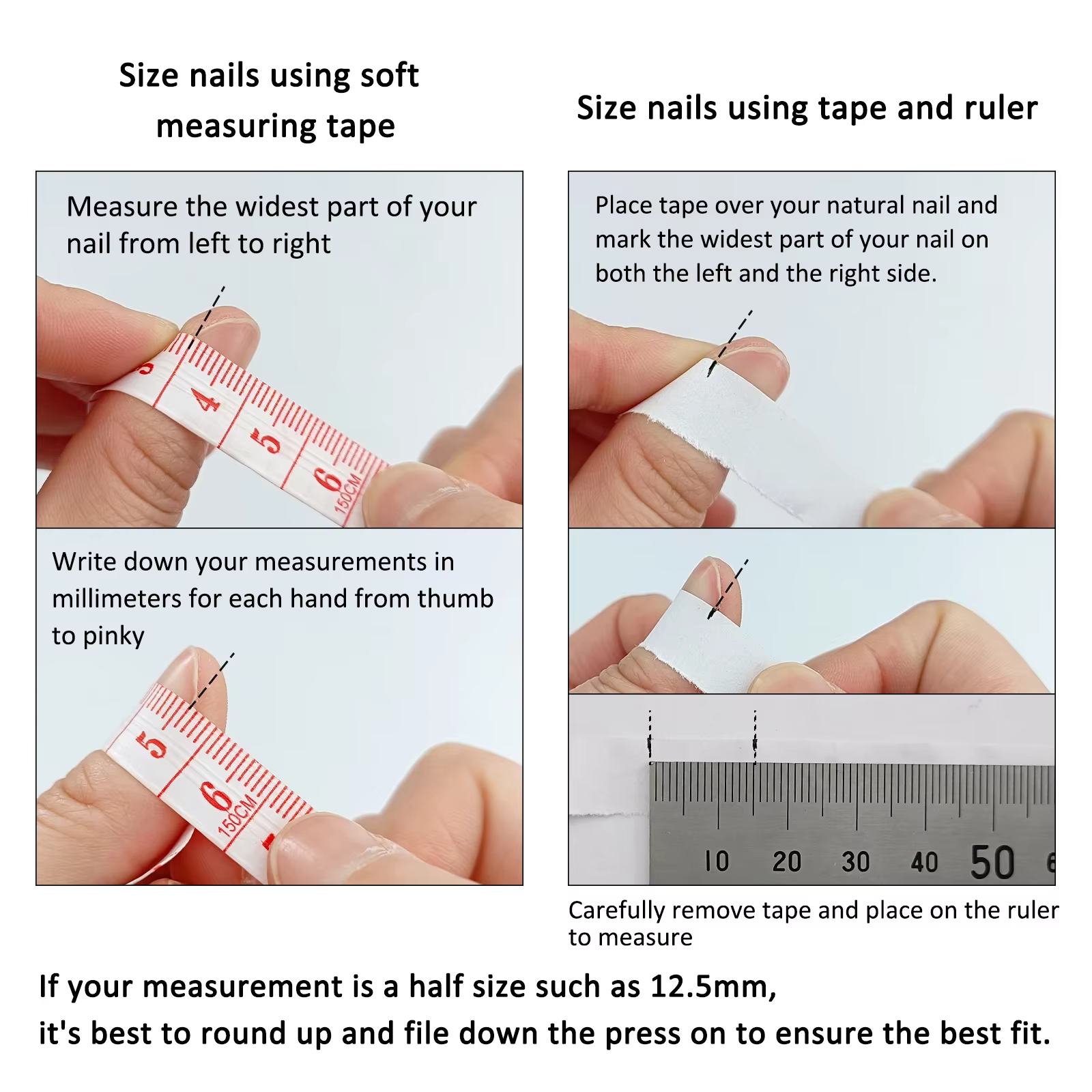 Faux ongles à paillettes faits à la main