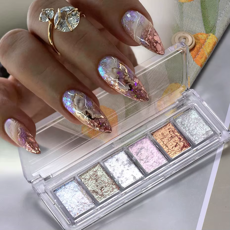 Poudre de paillettes de chrome de cristal d'opale de feu