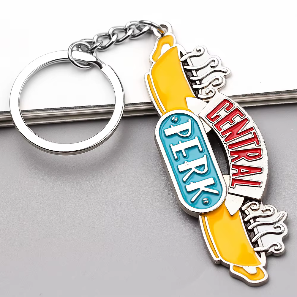 Porte-clés Friends Central Perk, émail, thème café, pendentif, cadeau pour les fans de Friends