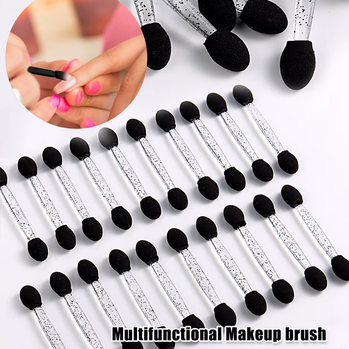 Brosse à ongles Double face chromée rose noir