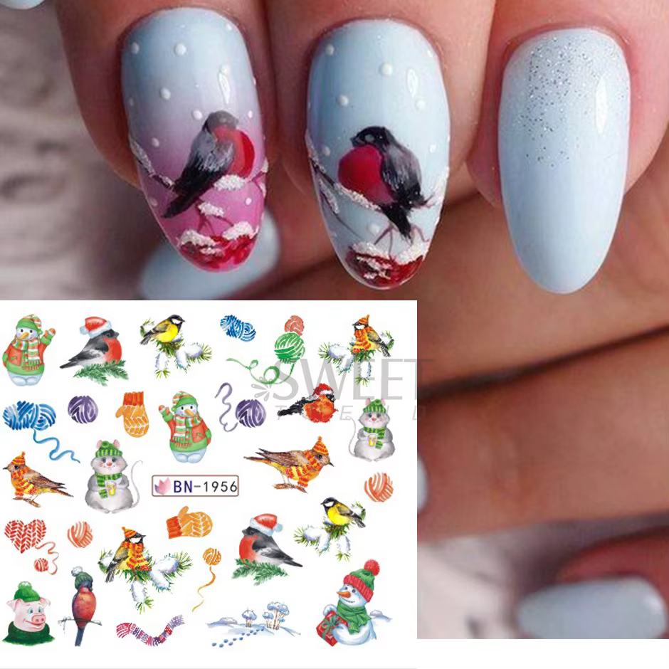 Autocollants pour ongles pingouin mignon