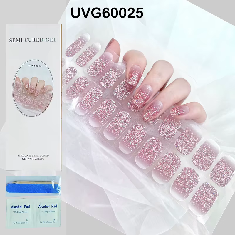 Bandes de gel semi-durcies adhésives pour ongles