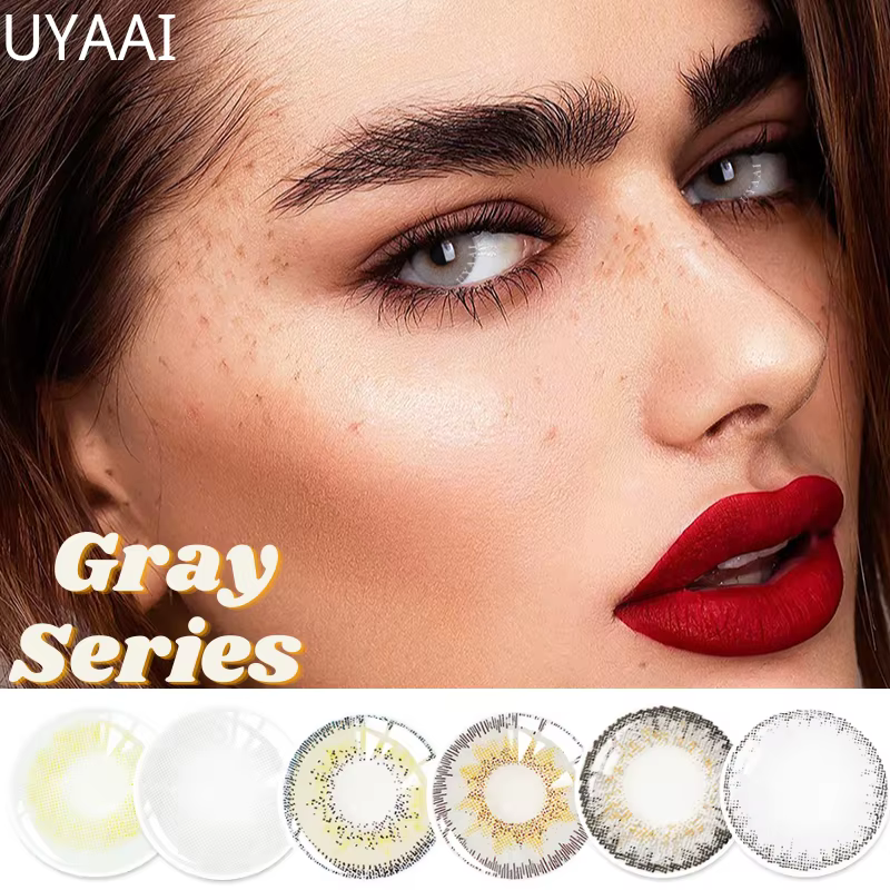 2 pièces/paire série grise lentilles de Contact de couleur lentilles de Contact cosmétiques naturelles lentilles de Contact colorées pour le maquillage des yeux UYAAI