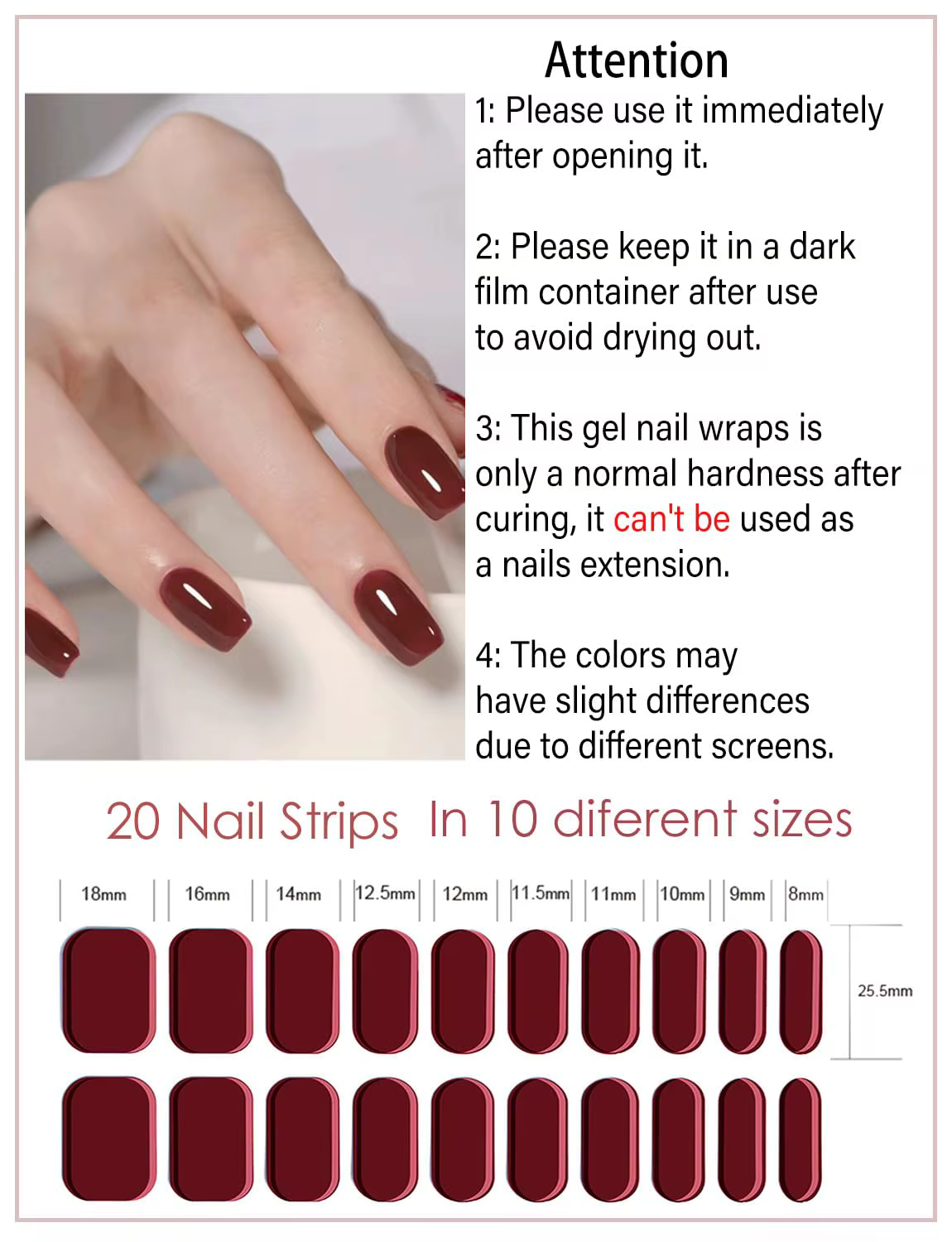 Autocollants pour ongles en Gel Semi-durci UV