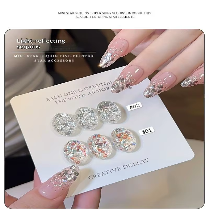 Paillettes pour nail art avec effet scintillant pour des designs DIY et des looks glamour