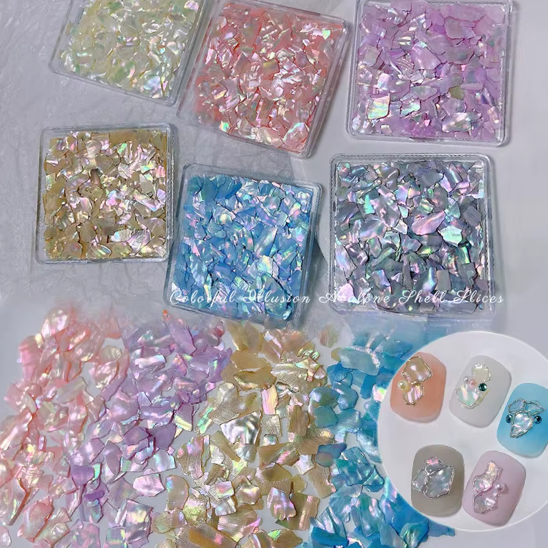 Nettettes-Tranches de Coquilles Naturelles pour Décoration d'Ongles