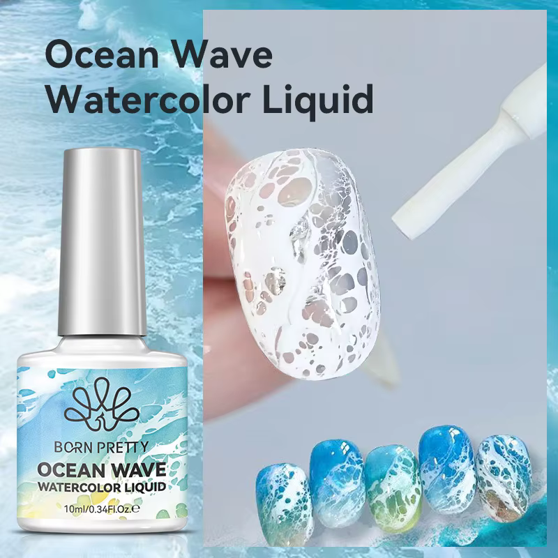 Kit de gel liquide White Wave – Gel de mélange rapide pour nail art marbré et à bulles