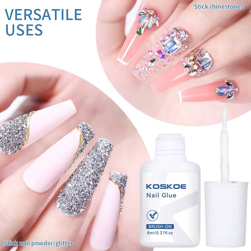 KOSKOE 8ML colle à ongles pour faux conseils Nail Art strass