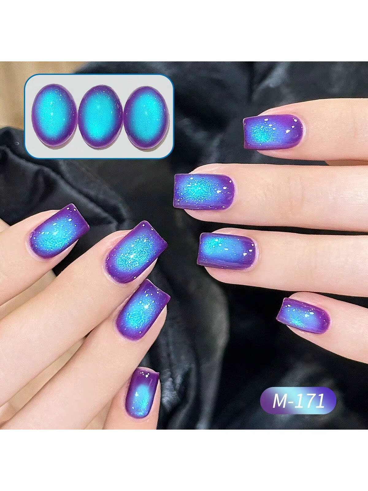 Vernis à ongles gel œil de chat myrtille