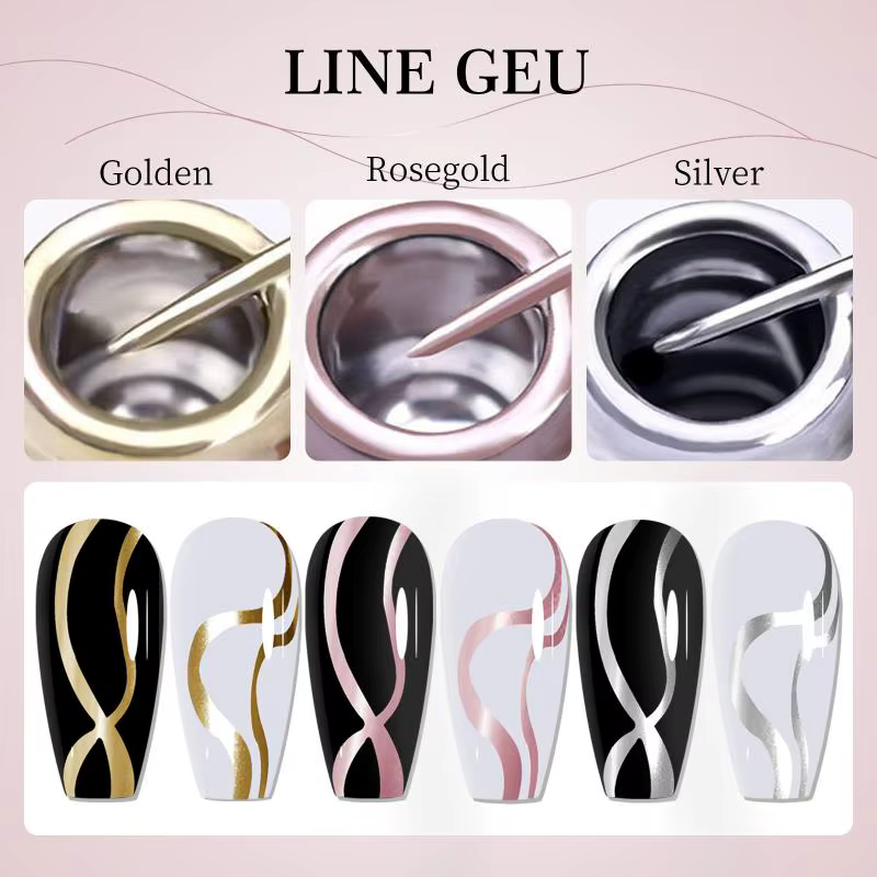 Vernis à ongles gel métallique or et argent