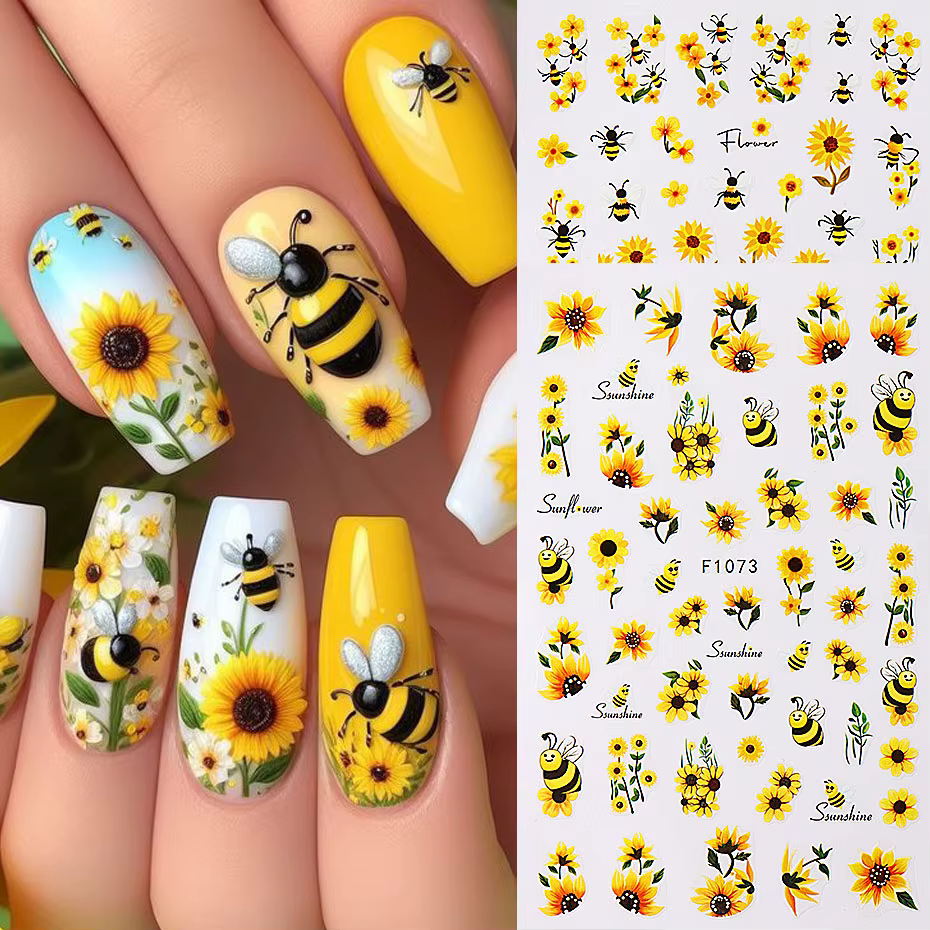 Autocollants floraux pour Nail Art