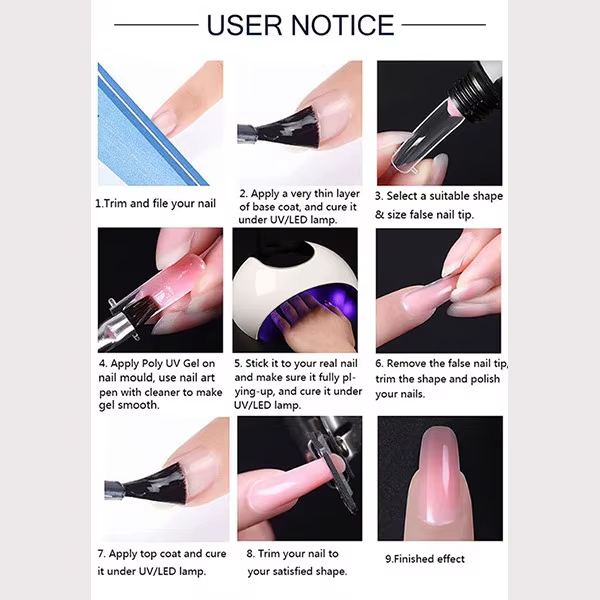 15ml Extension d'ongle Gel ongles construire Poly
