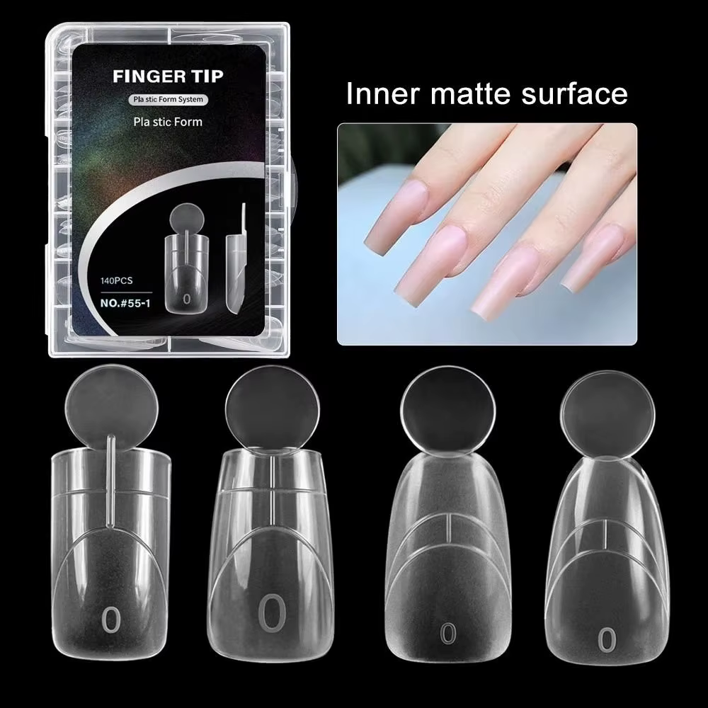 140 pièces de formes à ongles françaises à surface mate avec ligne française intérieure