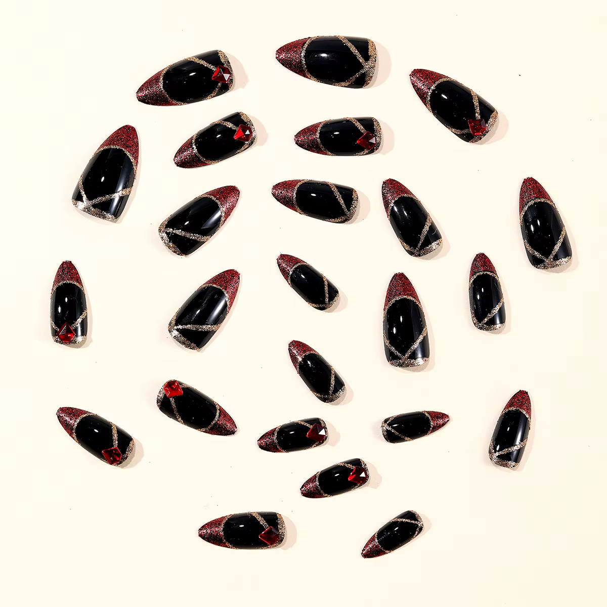 Faux ongles mi-longs pour femmes et filles
