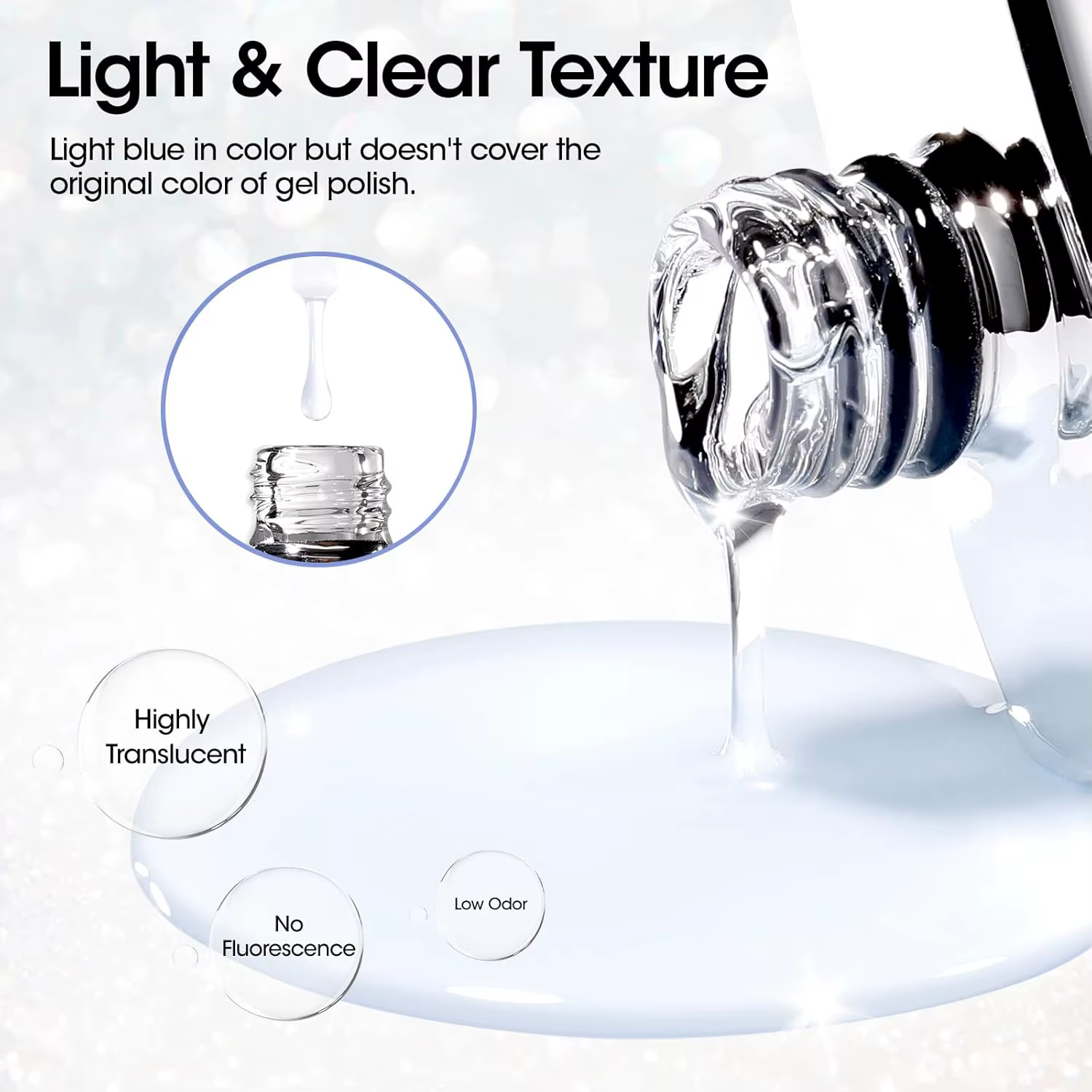 GELLEN Gel Top Coat 20ml Haute Brillance Transparent Vernis à Ongles Soin