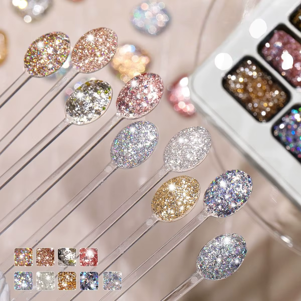 Gel à ongles diamant neuf couleurs