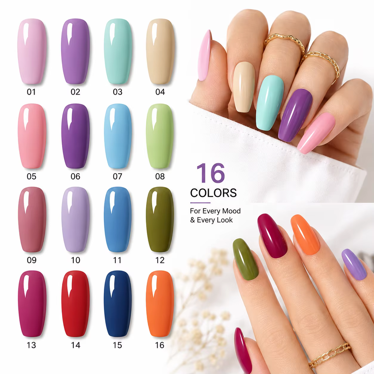 Gel de peinture pour ongles 16 couleurs pour estompage