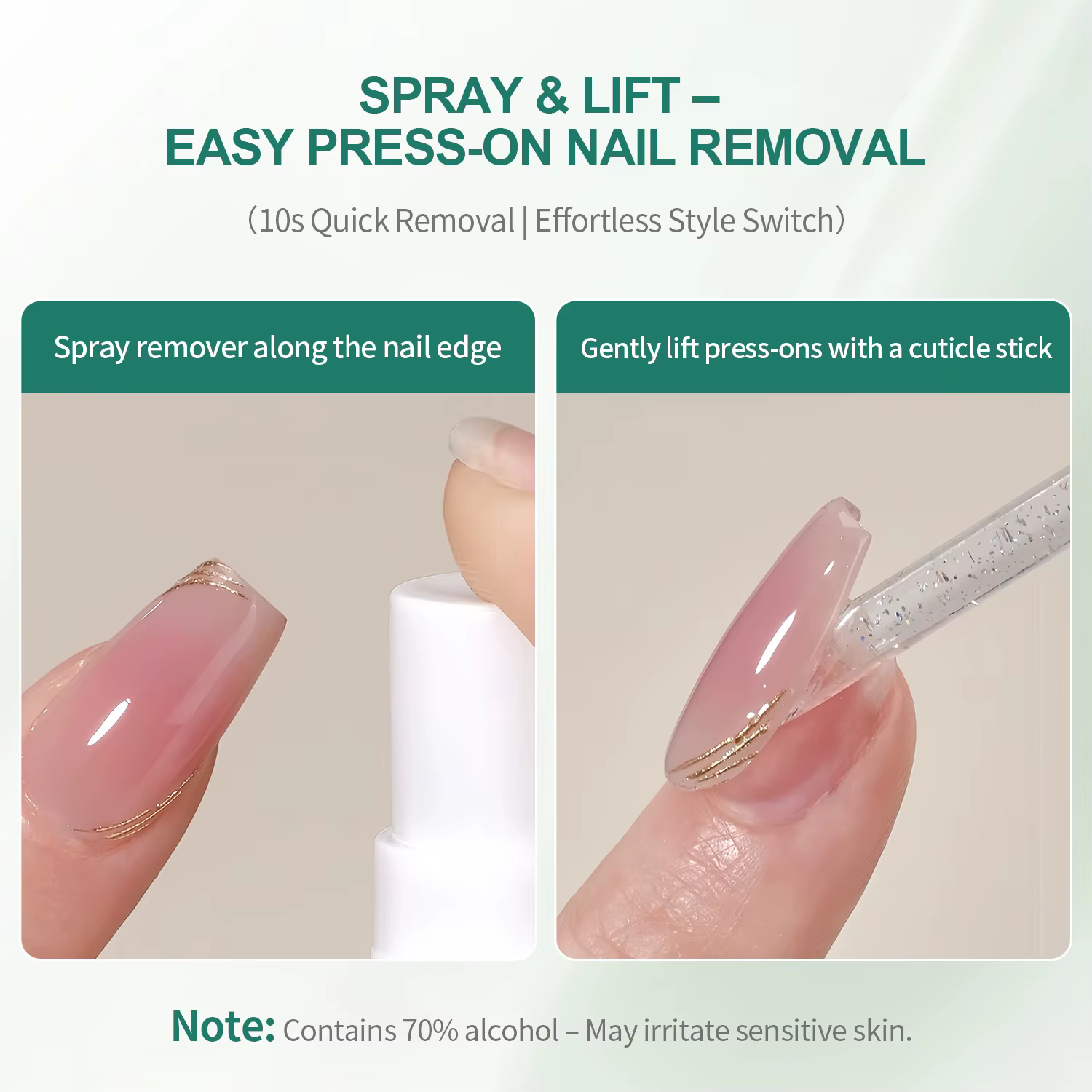Nailpop 60ml dissolvant d'ongles Spray pour presse sur les ongles faux