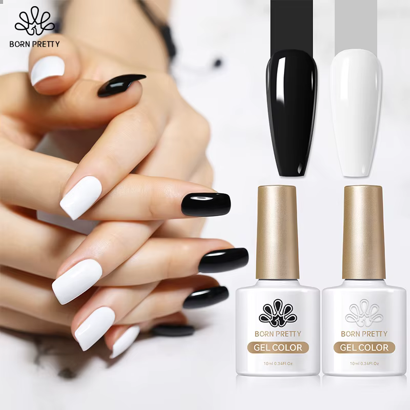 Vernis à ongles gel noir et blanc BORN PRETTY 10ml