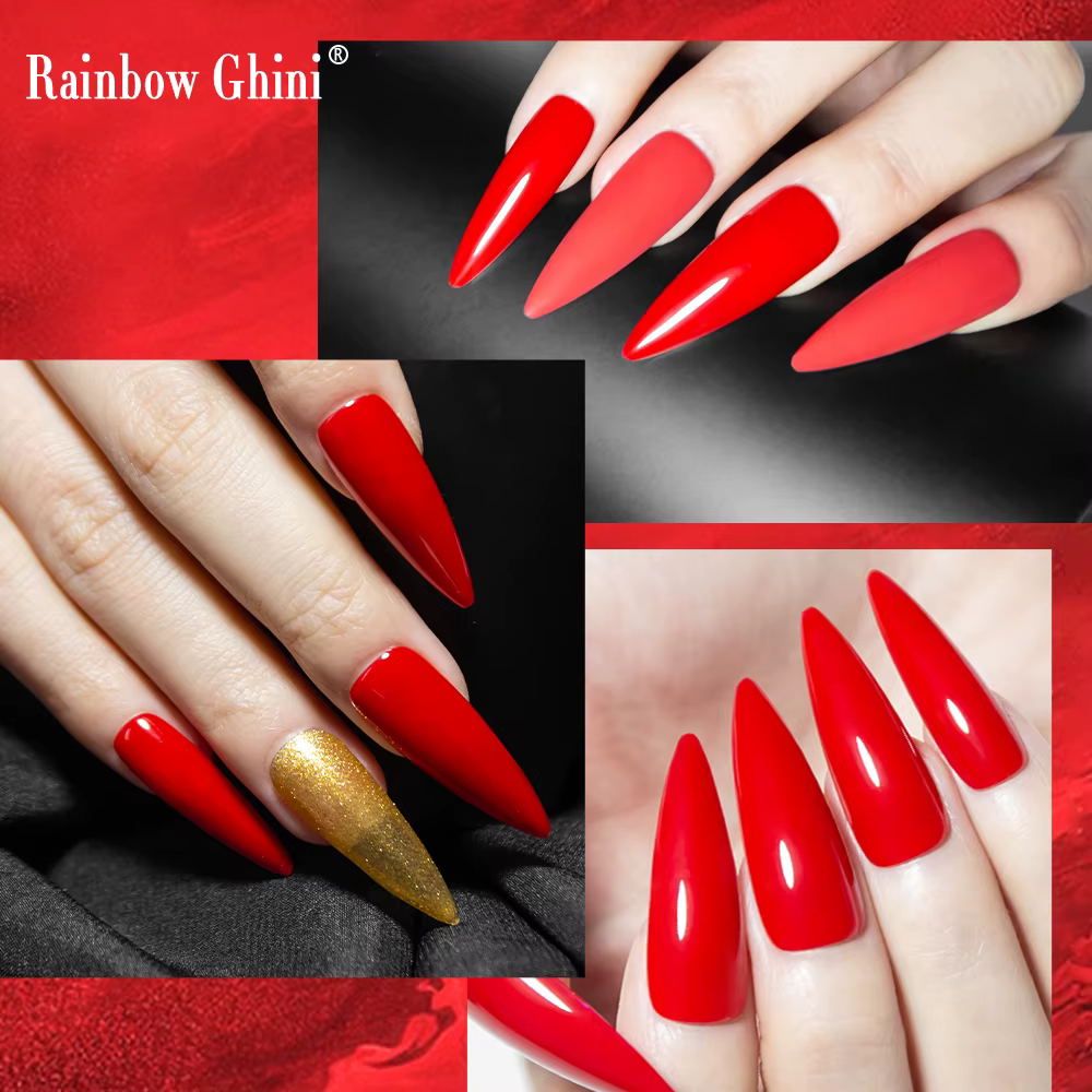 2023 Ghini – vernis à ongles en Gel rouge arc-en-ciel