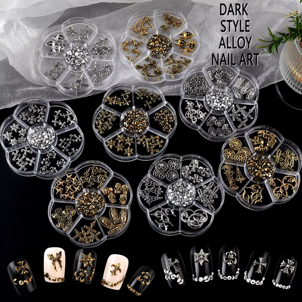 Breloques pour ongles en alliage gothique