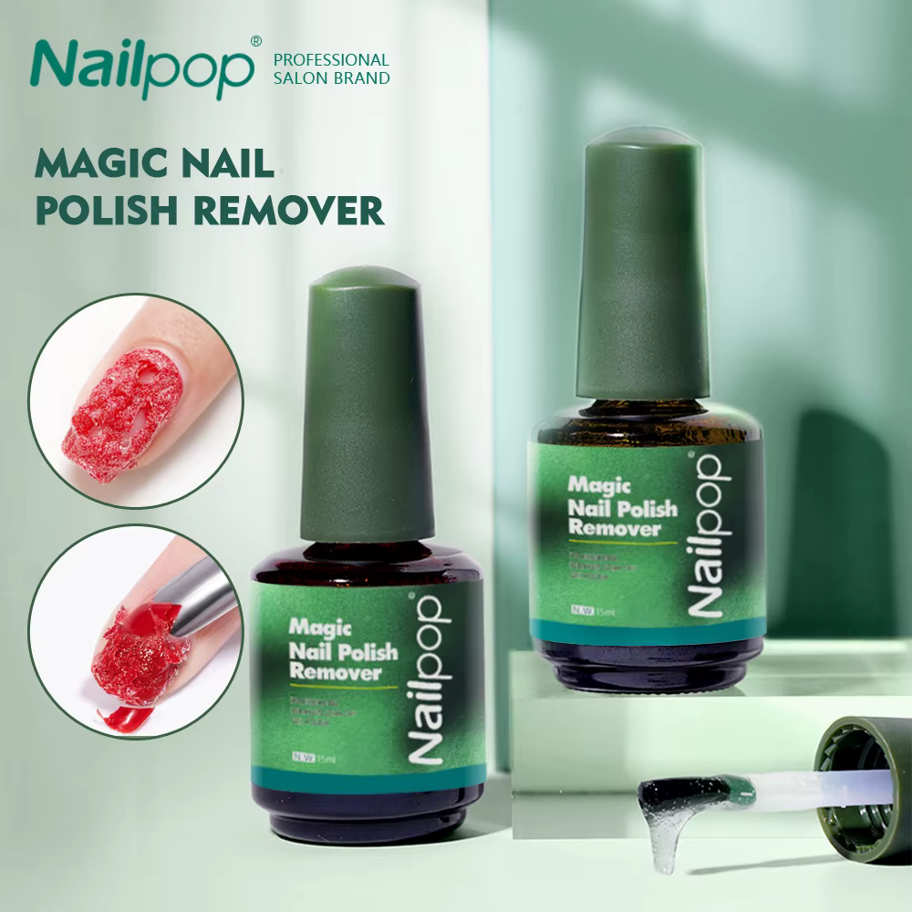 NAILPOP magique Gel dissolvant de vernis ongles conseils tremper UV/LED nettoyant couche de finition fonction Gel supprimer rapide 3-5 minutes enlever outils 15ml