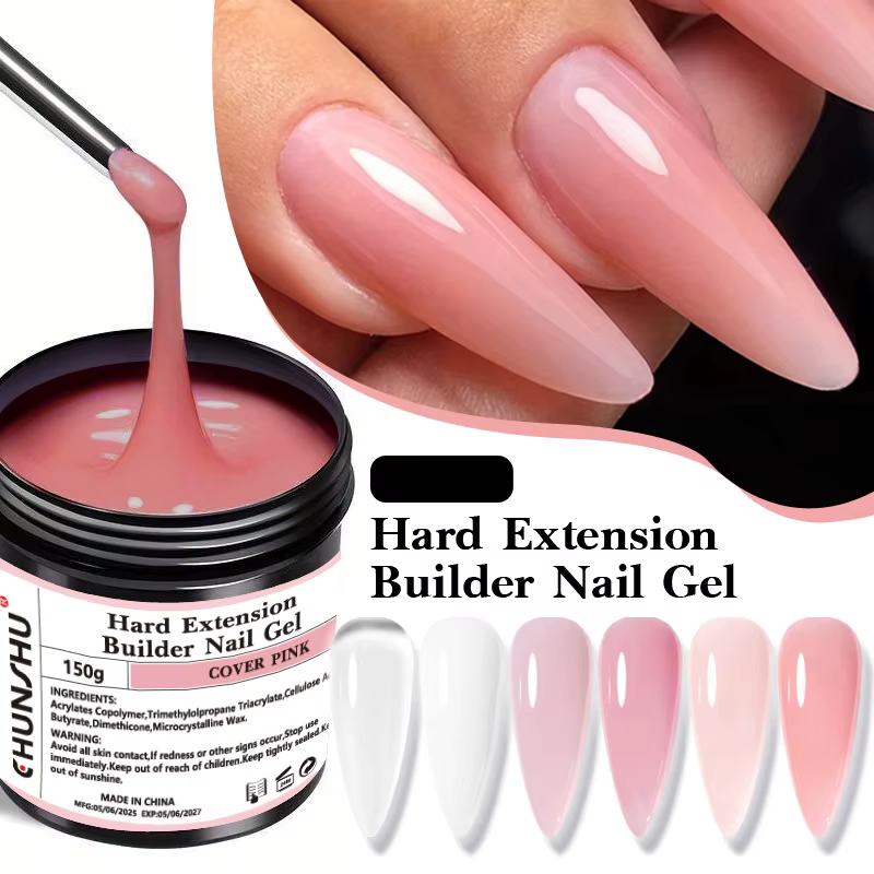 CHUNSHU 150ML Gel constructeur blanc laiteux pour Extension d'ongles auto-nivelant Gel dur renfort Camouflage Gels pour ongles