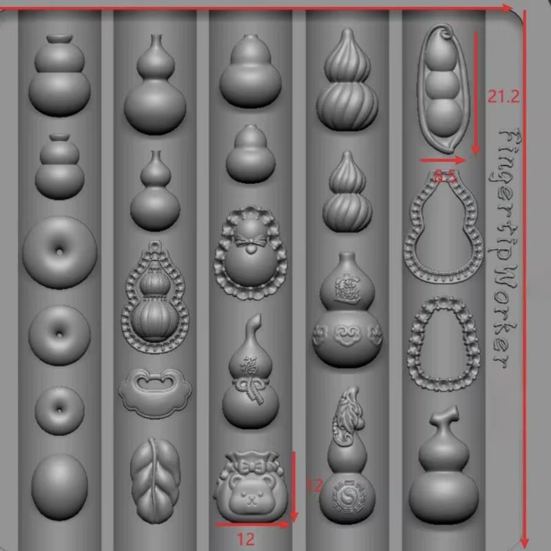 1 pièce Zhaocai Hulu Moule à ongles en silicone spécial haute transparence à relief 3D pour décoration DIY de nail art avec boucle de sécurité