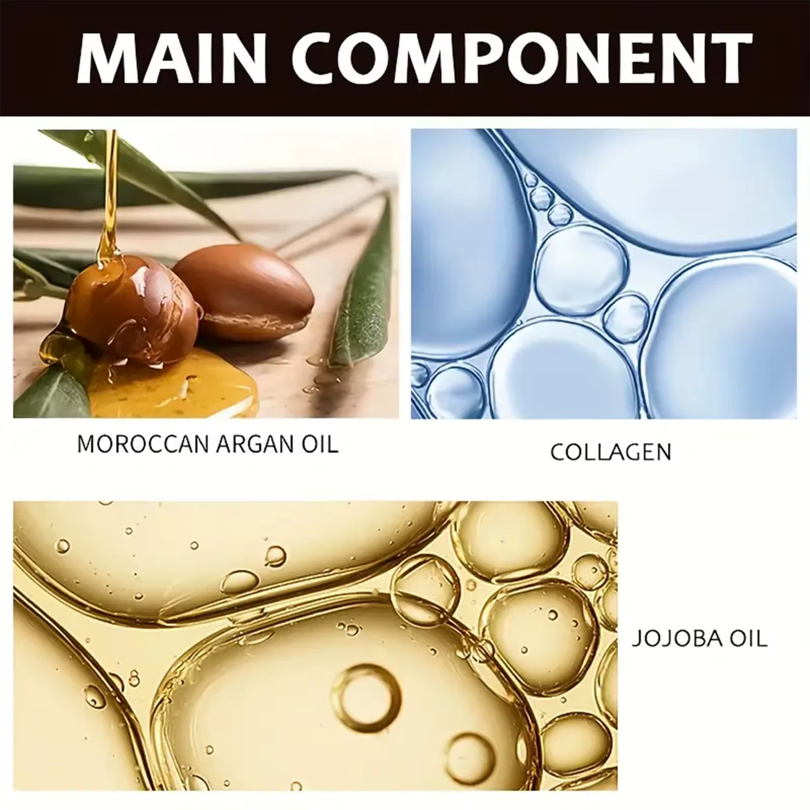 Masque capillaire magique à la kératine, crème réparatrice protéinée pour lisser les cheveux secs, crépus et abîmés, soin professionnel lissant, brillant et hydratant en profondeur 60G/30G