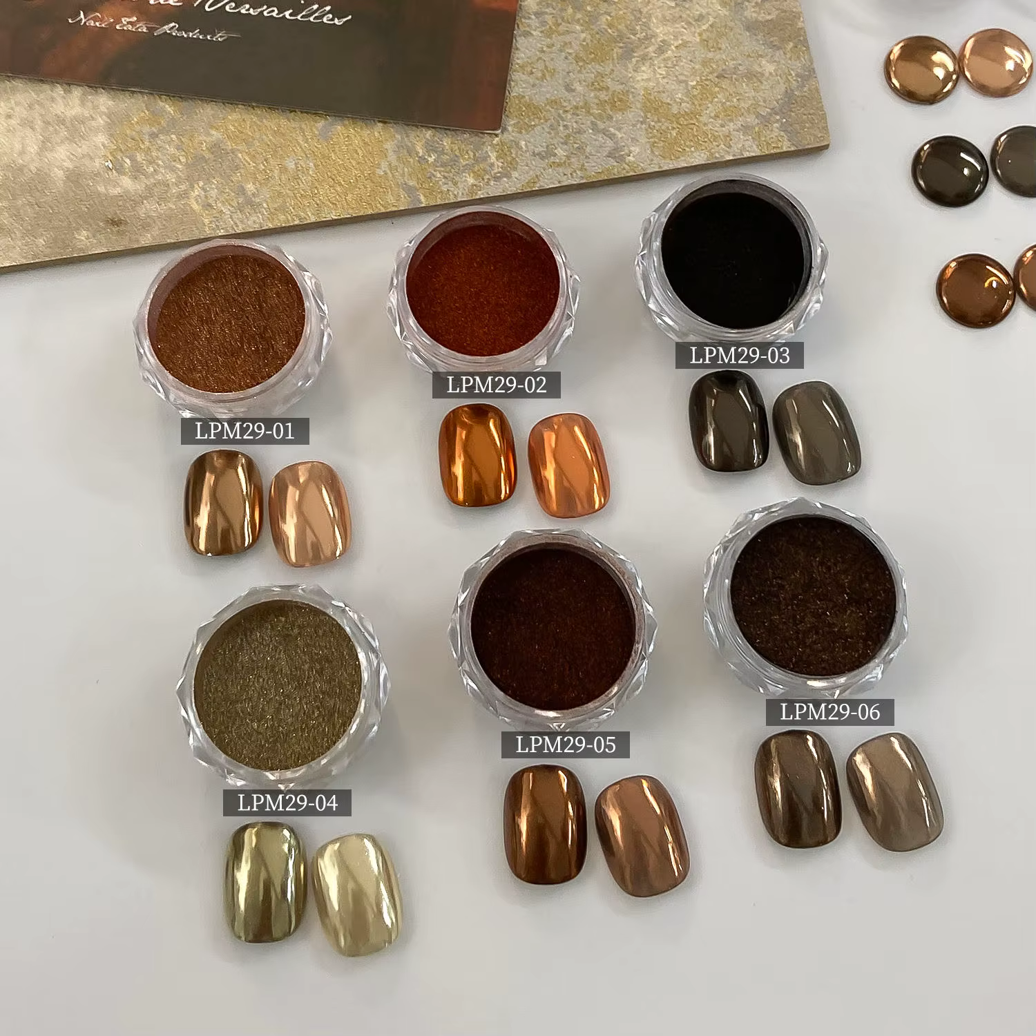 Nouveau Hiver et automne couleur en option miroir poudre ongles gel