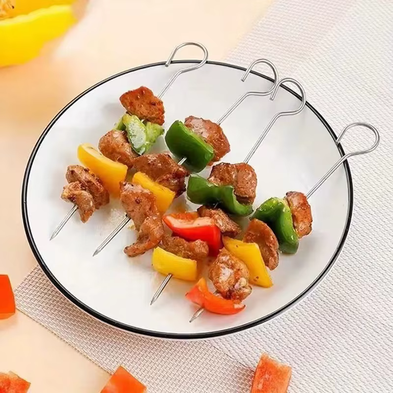 Accessoires pour friteuse électrique à air, gril à double couche en acier inoxydable T1 avec 4 pics à viande rôtie, friteuse à vapeur T1