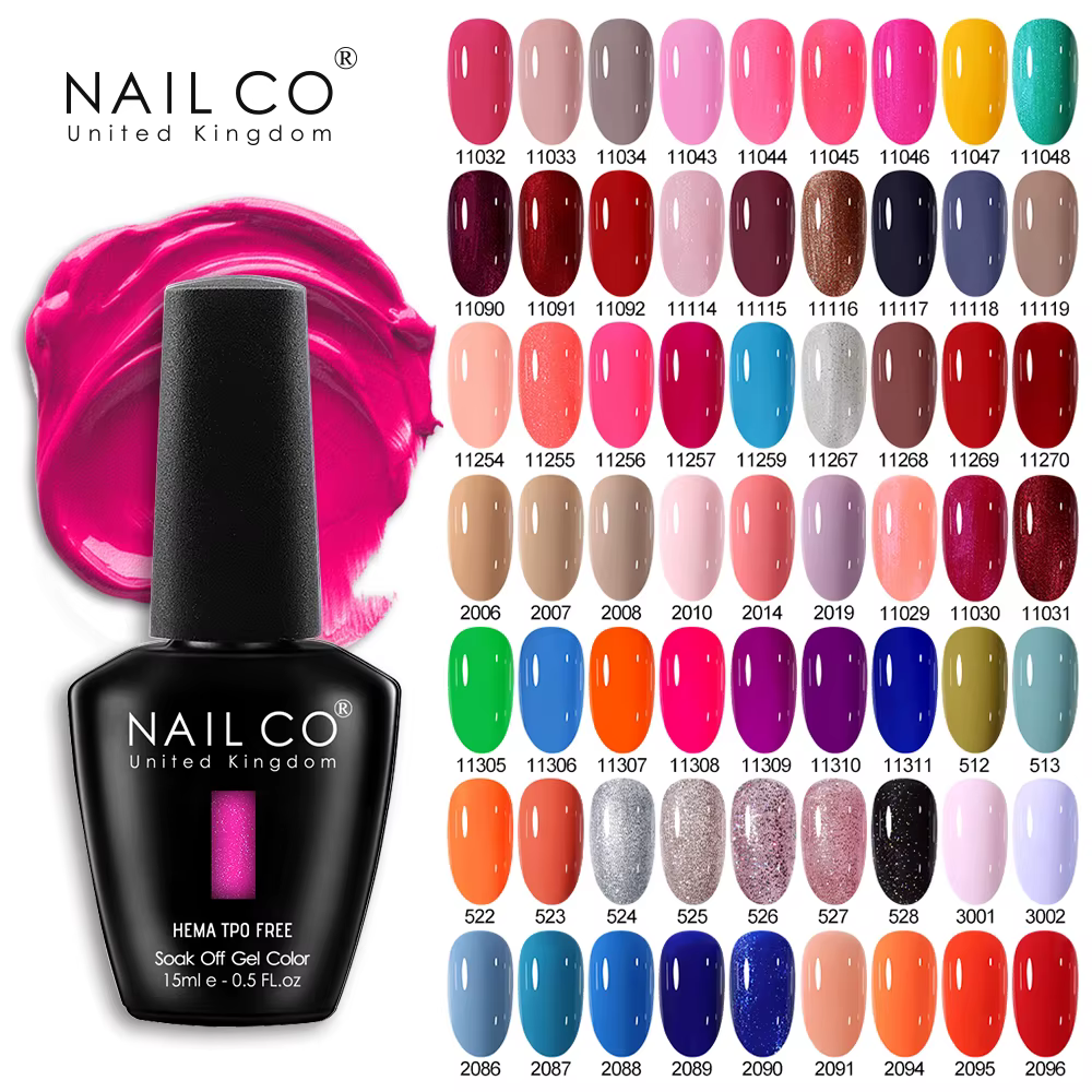 NAILCO 15ml Vernis Gel HEMA TPO FREE Violet Rouge Semi-Permanent Soak Off UV LED pour Manucure et Nail Art