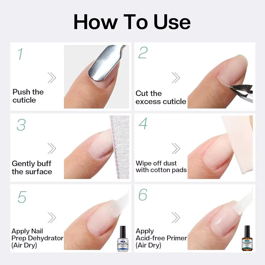 QAZIXU 1/2 pièces 15ml apprêt pour ongles préparation