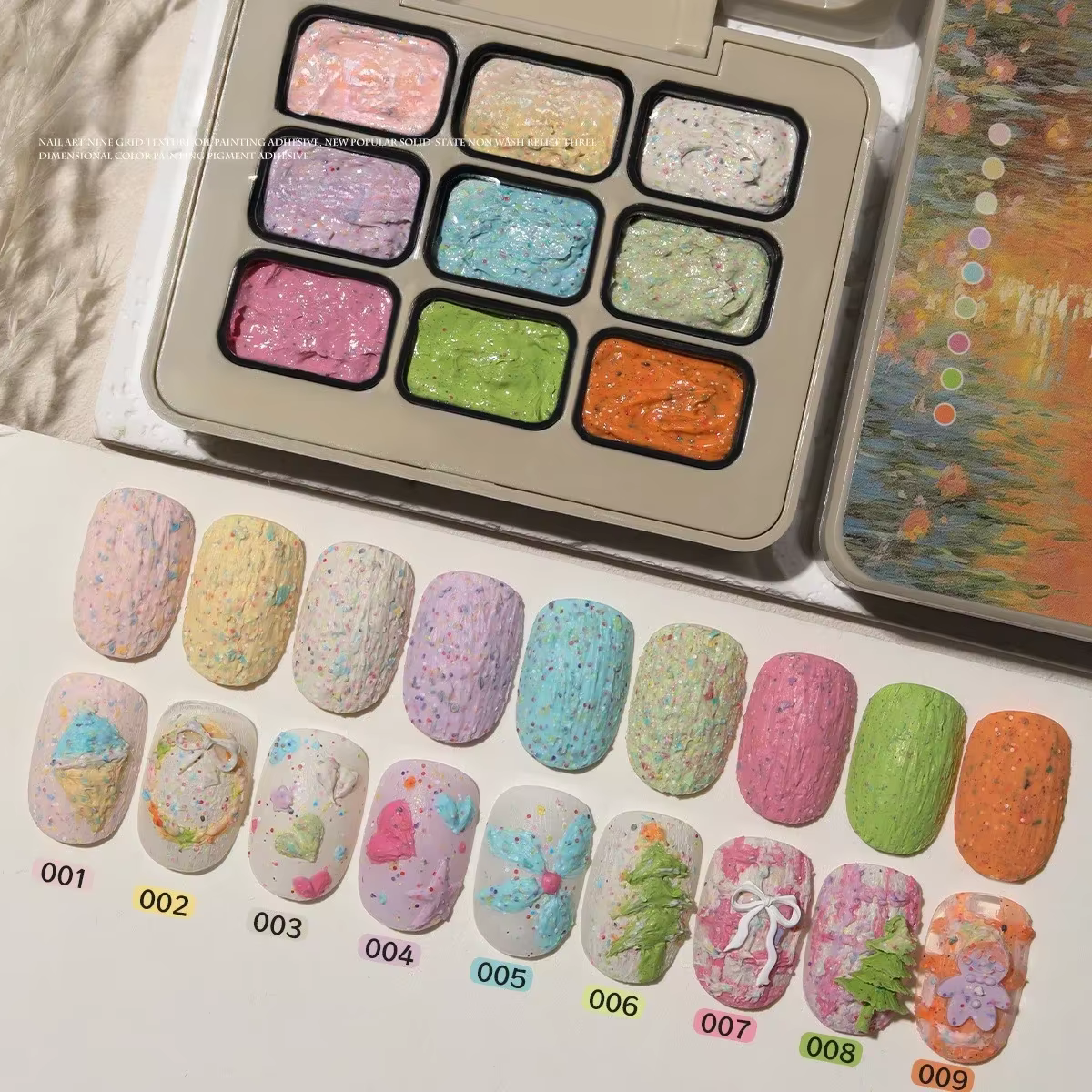9 couleurs peinture à l'huile gel pour ongles tremper Gel de modélisation