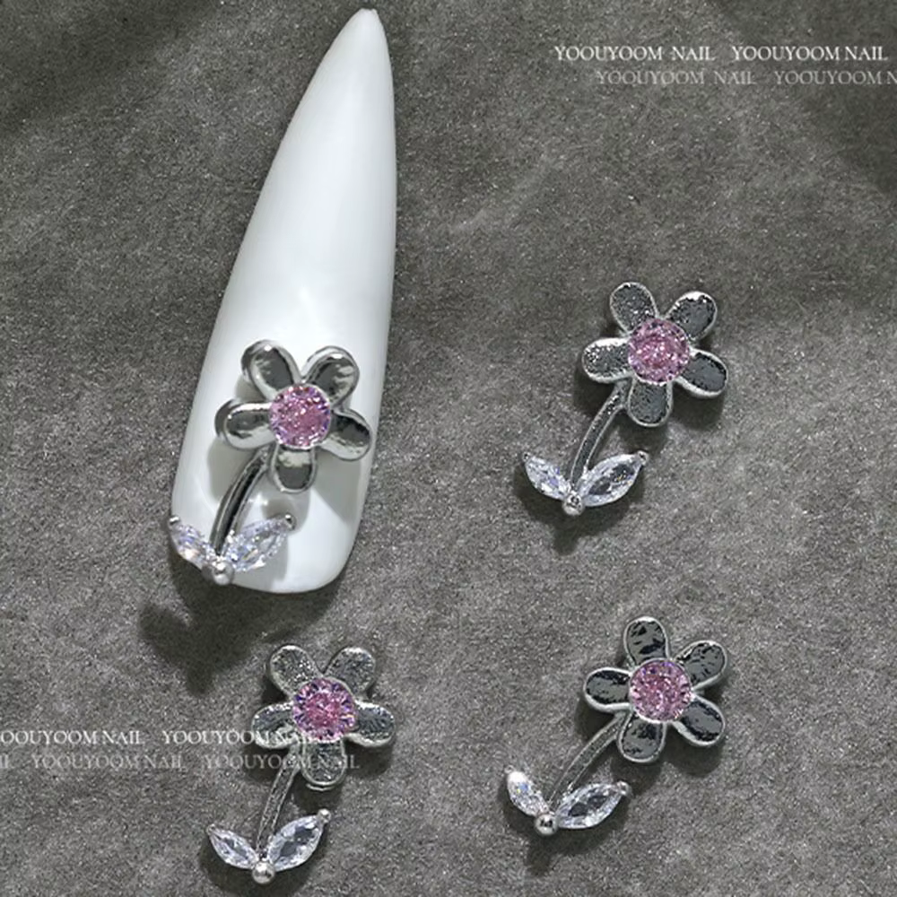 Bijoux de manucure 3D en argent de haute qualité