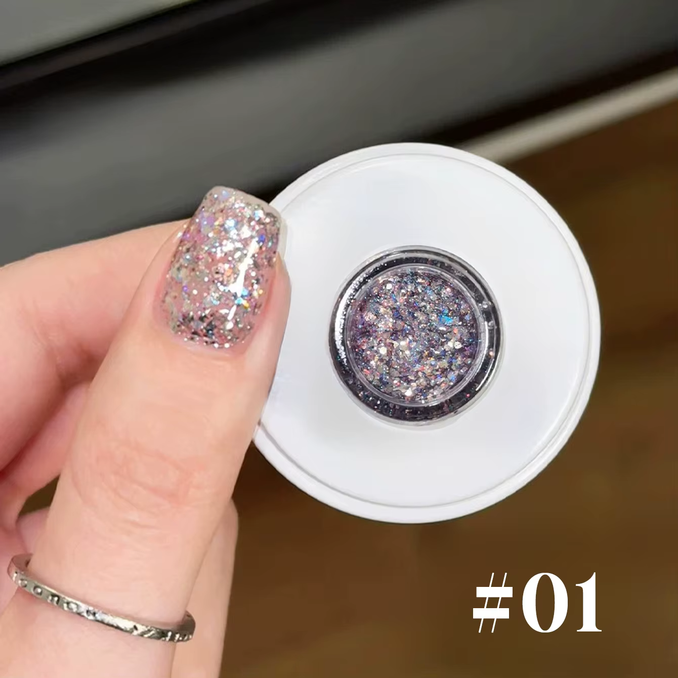 MIANEL 12ML Vernis à Ongles Gel Scintillant Effet Galaxie Explosion Polaire pour l'Été