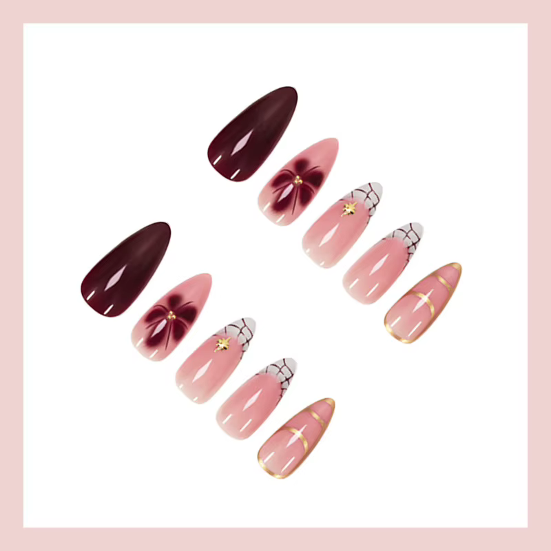 24 faux ongles longs et brillants