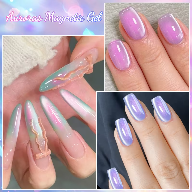 Mtssii Auroras vernis à ongles Gel oeil de chat or paillettes brillant