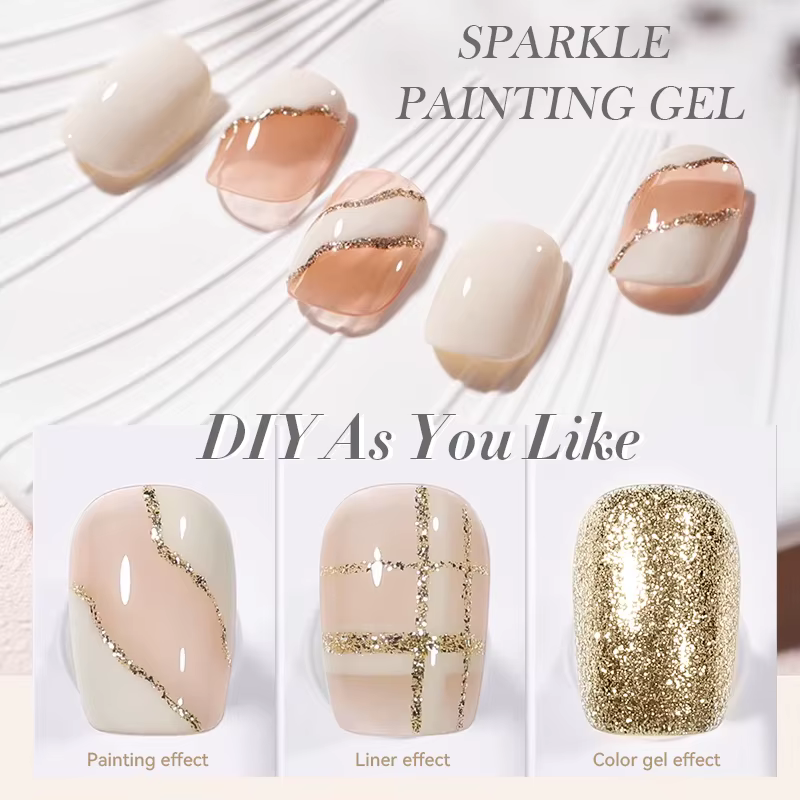 Bankrupty N PRETTY-Verhéritage à Ongles Gel Pailmétrage Platinum Rose Gold