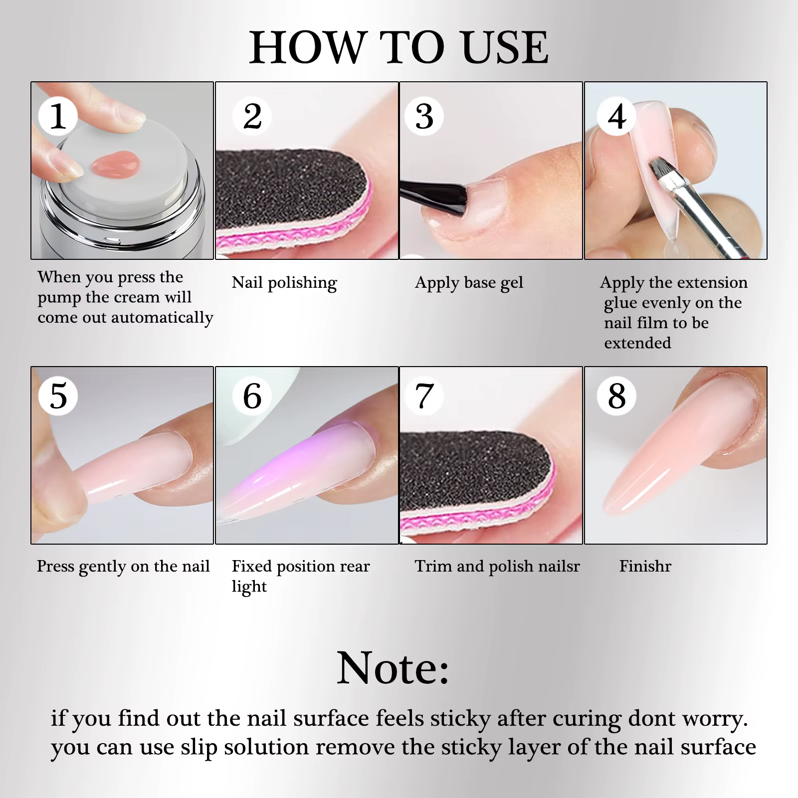 1/2pcsNail Art Extension Gel rose Gel gelée ongles