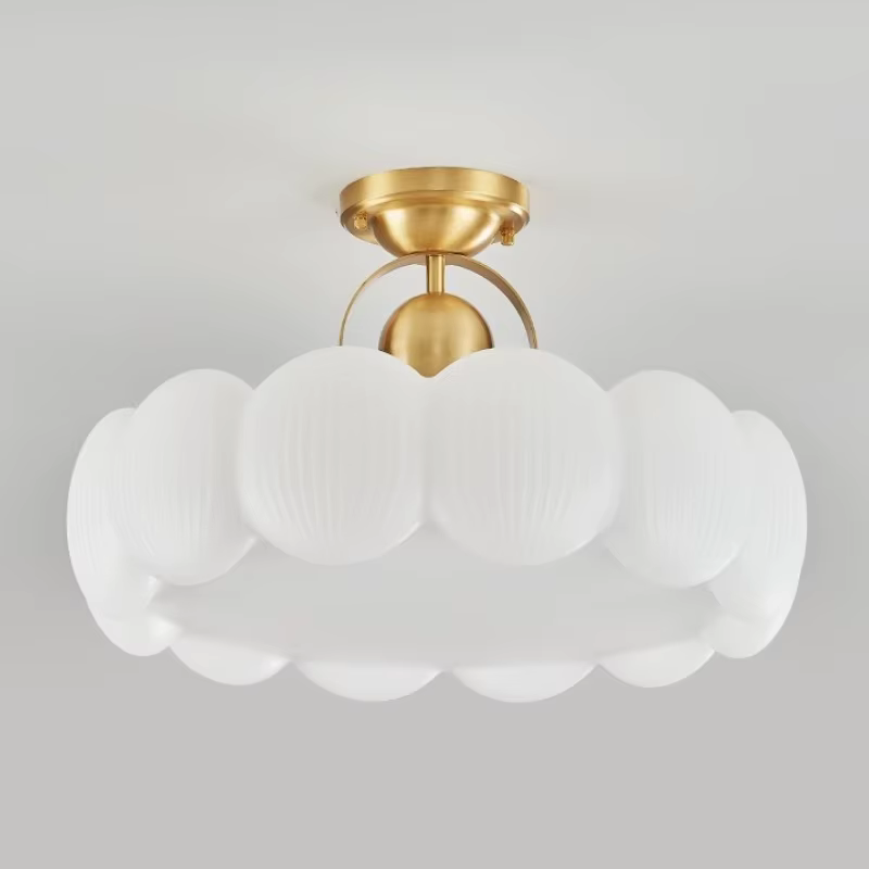 Plafonnier rond crème française moderne pour chambre à coucher, mignon, décoration de maison, luminaire suspendu pour chambre d'enfant, étude