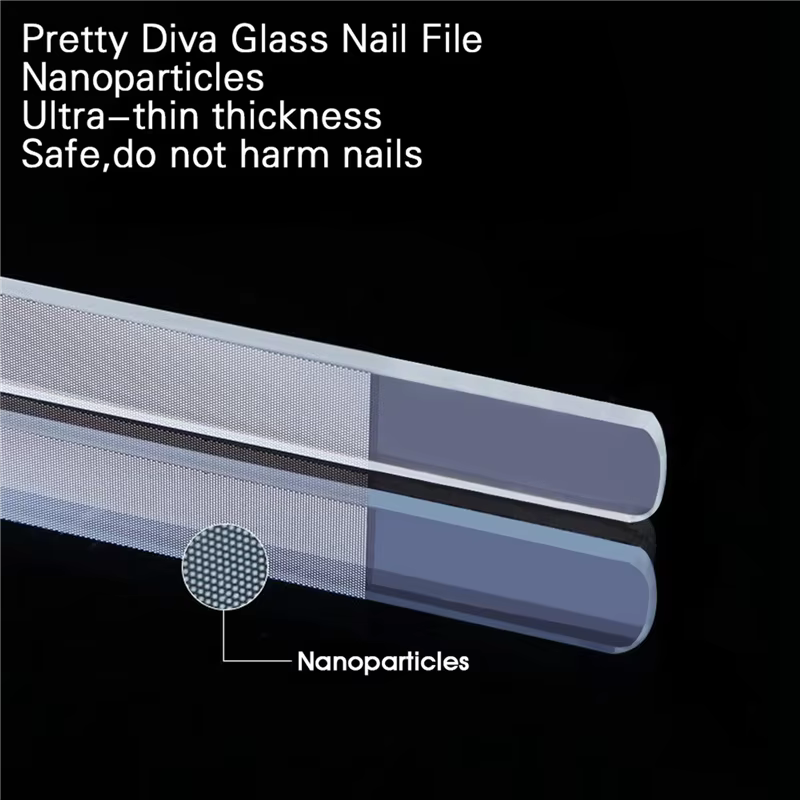 3X brillant à ongles en verre-limes
