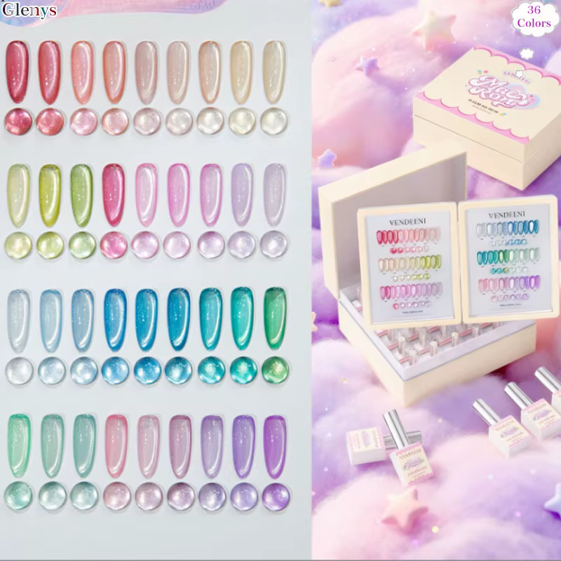 Glenys – Kit de vernis à ongles gel effet œil de chat 36 couleurs