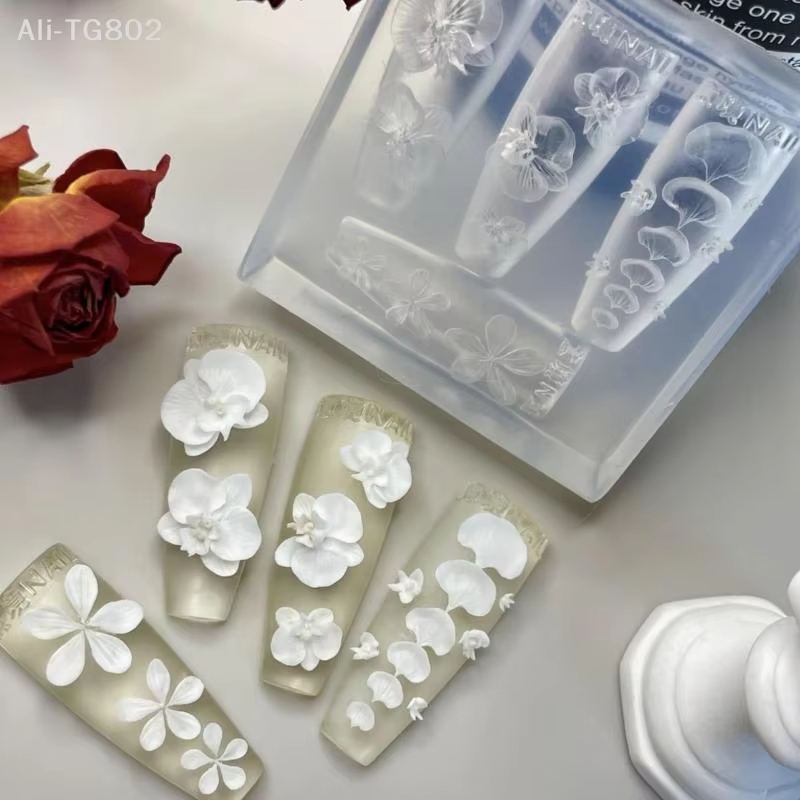 Moule à ongles en Silicone Transparent 3D