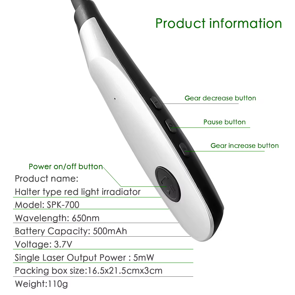 Appareil de soin à la lumière rouge 650 nm 2-en-1 portable pour le confort nasal et auriculaire, rechargeable, améliore le sommeil, physiothérapie LLLT, appareil pour l'acouphénie