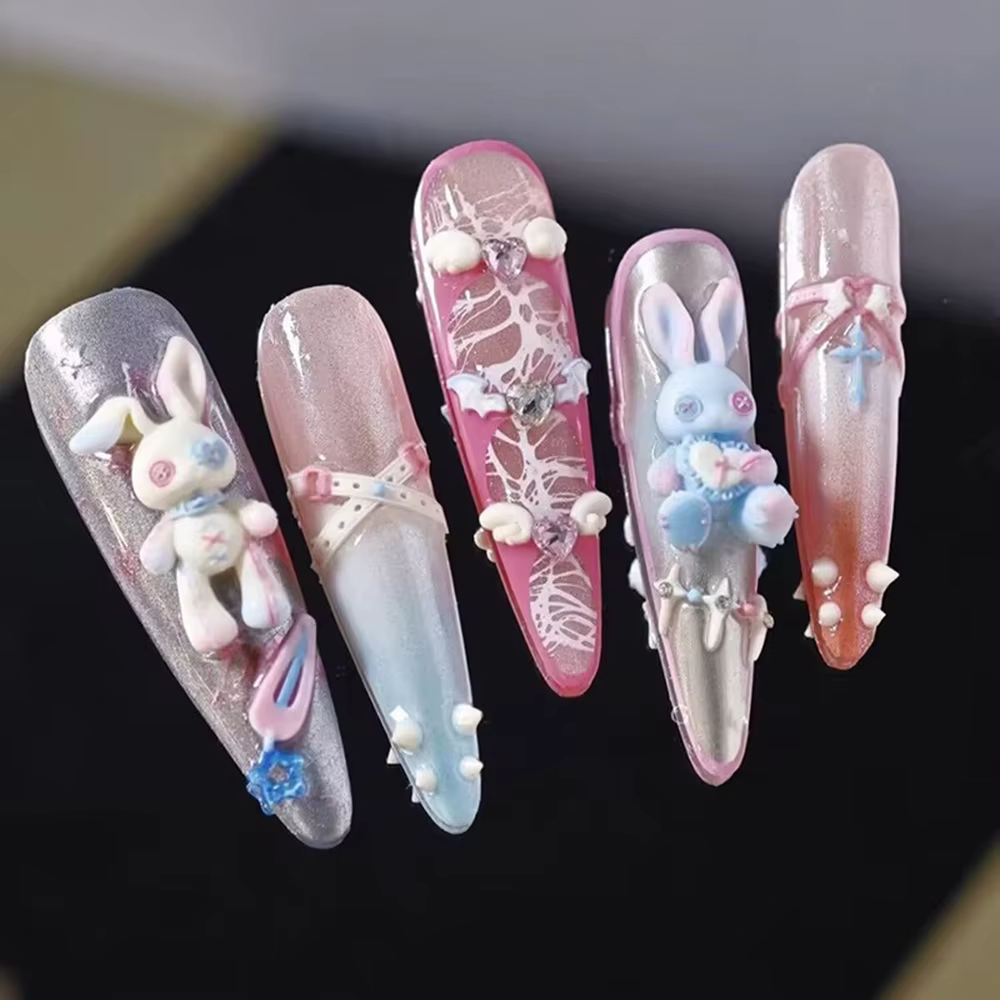 Moule à ongles 3D lapin Punk doux
