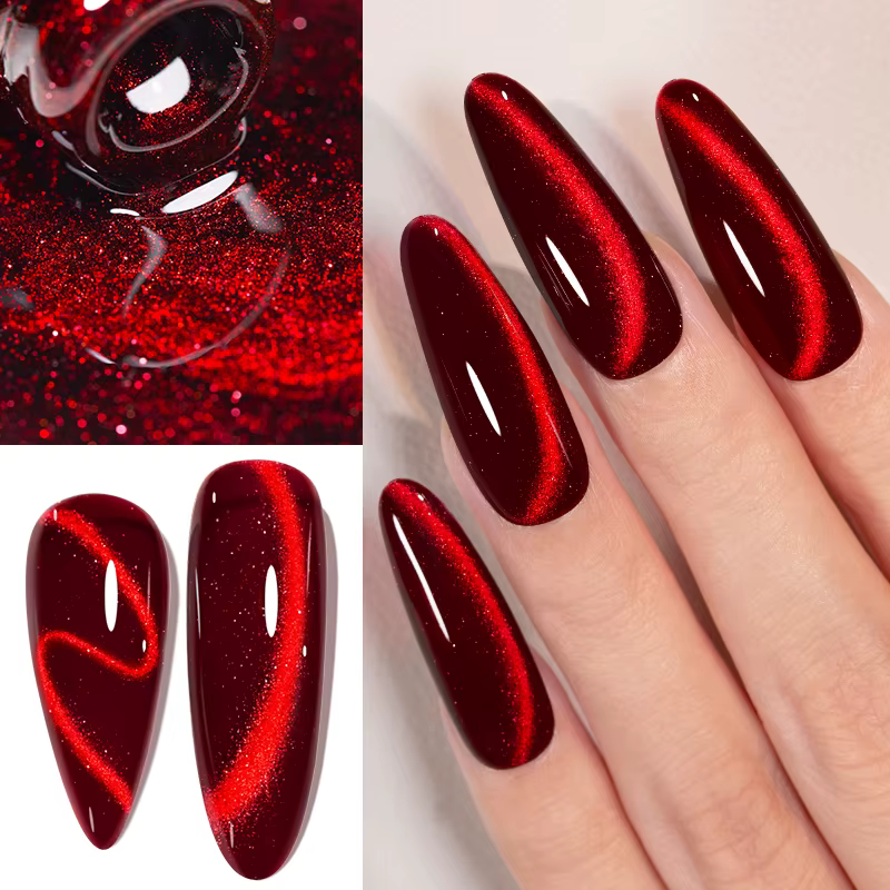 AWStorG 7.5ml cramoisi velours oeil de chat Gel magnétique vernis à ongles